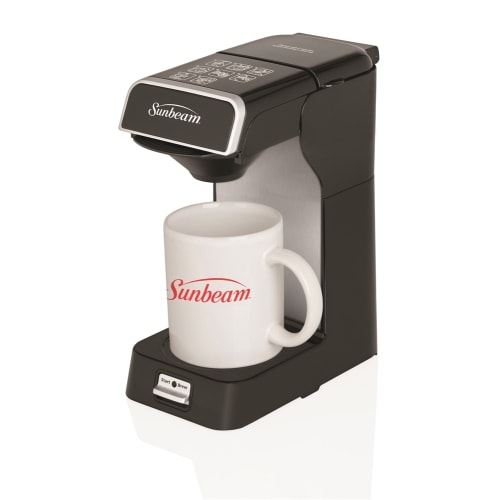 Sunbeam® 1-Cup Coffeemaker, Black with Silver Steel